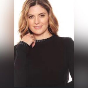 Sioni Black Sweater with Gray Trim